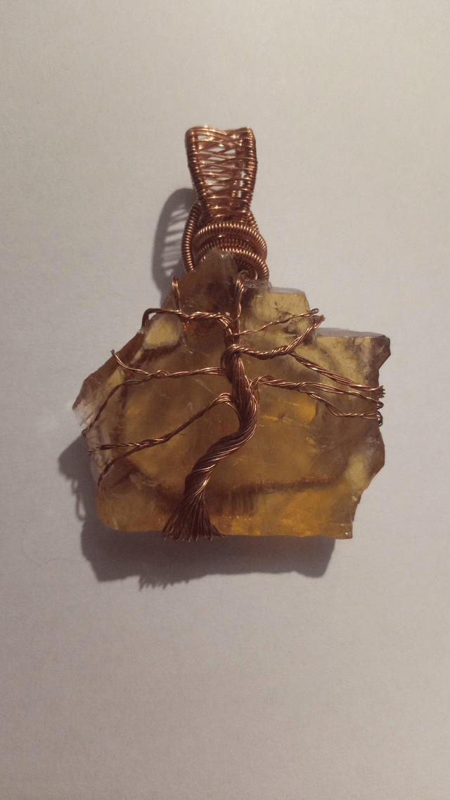 Honey Calcite Tree of Life Pendant