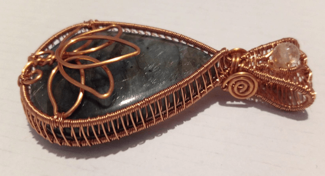 Citrine & Labradorite Lotus Flower Pendant