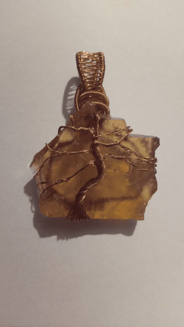 Honey Calcite Tree of Life Pendant